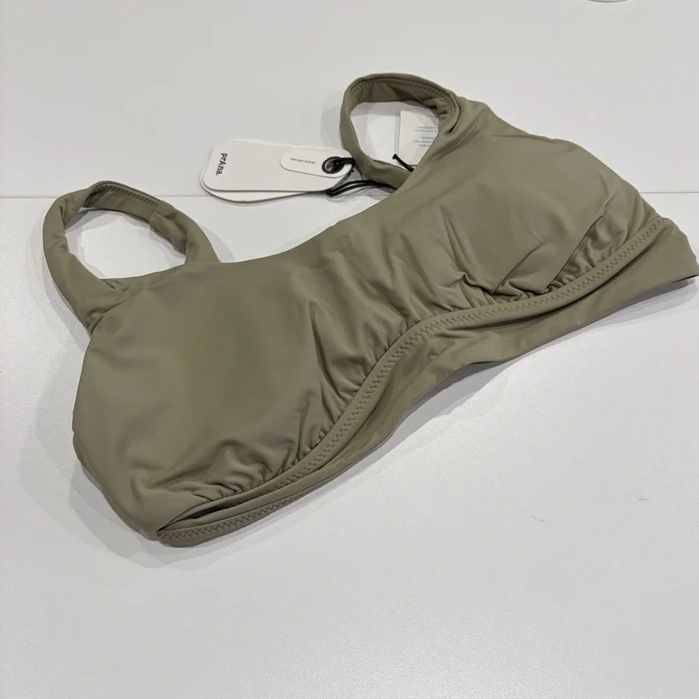 prAna Women's Small Mallorca Bikini Top Sweet Agave Green Swimsuit Swim NWT